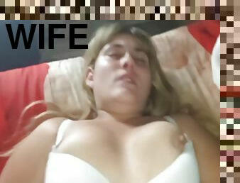 I Spread My Wifes Legs And Fuck Her Very Rich And Hard Look At Her Slutty Face And Dance Her Tits And Belly