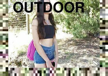 Outdoor fun with Briseis Myers. Can you find and fuck her?