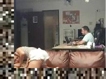 Horny naughty girls have hot sex in the office with their boss