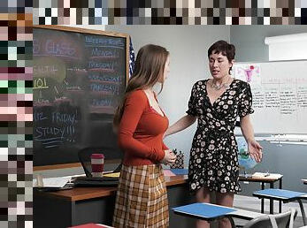Lesbian teacher craves busty schoolgirl's wet pussy