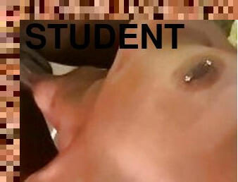 College student upside down blowjob