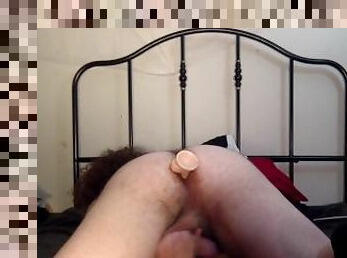 Hairy Chub College Boy Squirts with Dildo In Ass