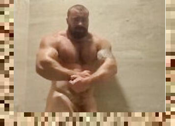 Part 2 Bodybuilder Giant Cock Shower OnlyfansBeefBeast Flexing & Oozing Thick Precum Hot Alpha Bear