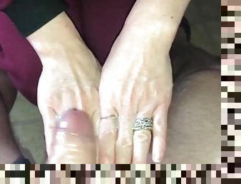 Handjob Cumshots All Over Her Wedding Rings