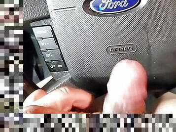 nude mechanic  in customer car and playing in her seat