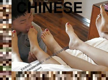 Chinese Femdom and Foot worship - Asian fetish Footjob
