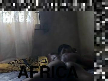 African dorms horny in the morning with hot cumshot