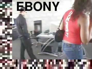 Ebony girl in interracial audition 5