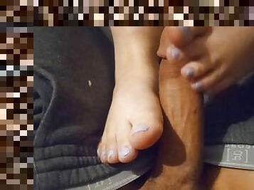 Pretty Feet Rubbing Big Dick Pov