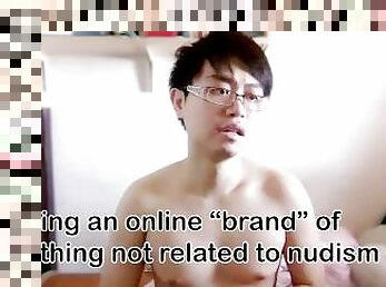 asiatisk, nudist, amatör, cumshot, gay, avrunkning, ensam