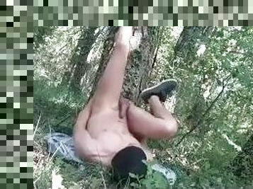 Naked Twink Hiding At Public Park (With Two Cams)