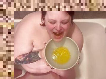 BBW Wife Drinks Piss All Day!