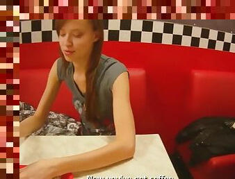 Svetlana is adorable russian teen that fucks pickup boy in public toilet
