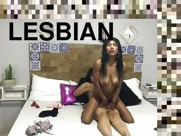 Two lesbians have hot sex while watching porn