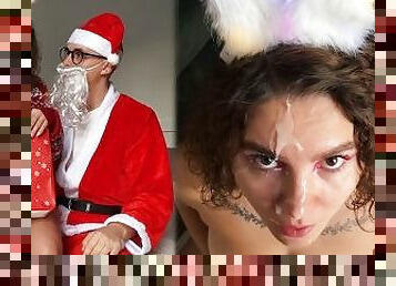 The Best Gift For The New Year Is Sex With Santa Claus And Magic Facial