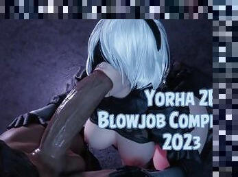 Nier:Automata - Yorha 2B Blowjob Compilation 1  2023