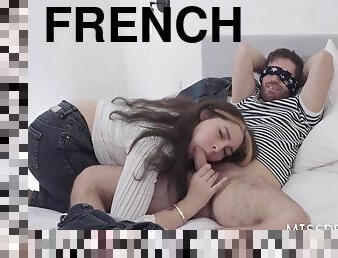 French Prank! Blindfolded, Then He Does It With My Fat Girlfriend: Aurore And Clara Mia (full Scene 38 Min