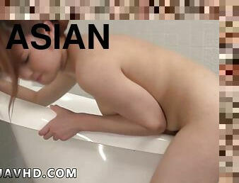 The sexiest Asian dame utilizes a large Japanese phallus to enjoyment herself in the bathroom.