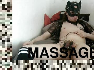 Pleasant and sensual massage of a powerful penis