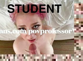 College student Nori gets fucked hard and takes a facial!