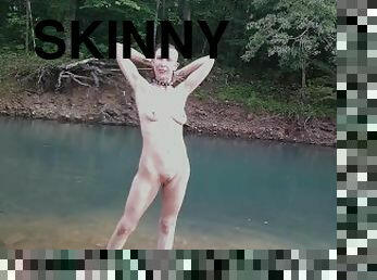 Skinny dipping in the creek