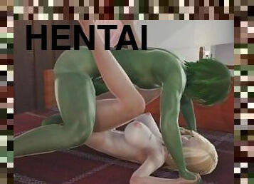 DC 3D Hentai - BEAST BOY Fucks BLACK CANARY Until He Cums on Her Big Tits