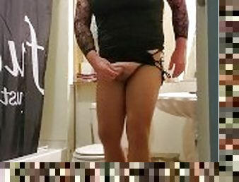 Pantyhose tease while exposed ladyboy