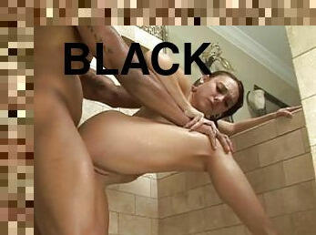 Cute Teen Gets Hard Fucked By A Black Guy In The Shower