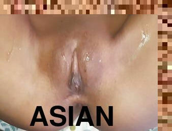 asiatisk, hundestilling, fisse-pussy, amatør, skønheder, teenager, hardcore, creampie, synsvinkel, thailænder