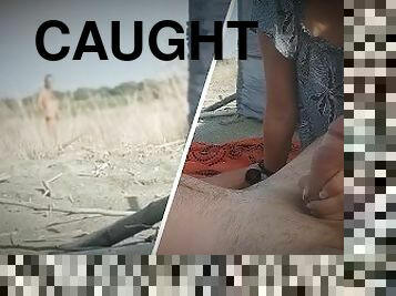 Dick flash - A stranger caught my girlfriend touching my cock on a public beach until I cum