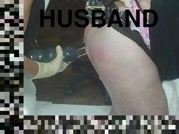 SUBMISSIVE HUSBAND-Pegged with Fat Three Knuckle Dick