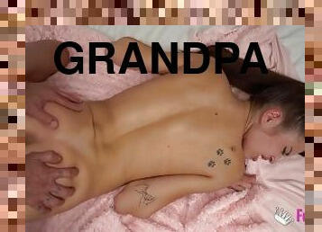 She receives the fuck of her life by a GRANDPA's cock!