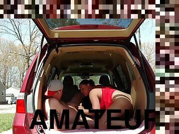 culo, nudista, al-aire-libre, público, amateur, madurita-caliente, coche, follando-fucking, americano, morena