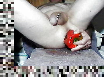 large pepper in arse