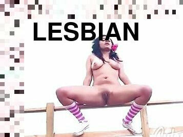 Cute Carla with Lesbian Friend Naked