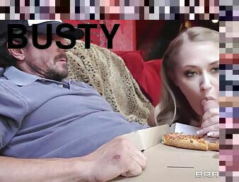 Kandace Kayne In Busty Blond Teen Sucking Off Pizza Delivery Guy