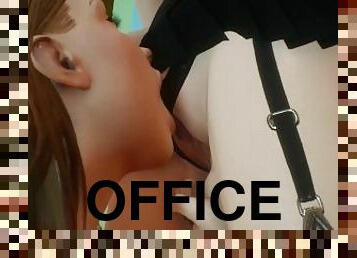 Office Locker Room Lesbian pussy licking while fingering