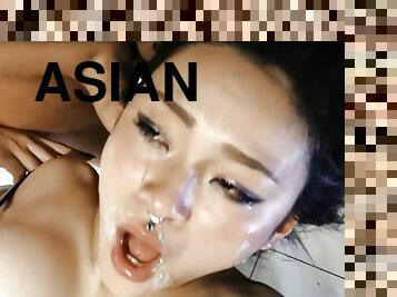 Hard sloppy deepthroat for cash sexy Asian girl