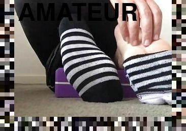 amateur, homoseksual, main-dengan-jari, kaki, fetish, solo