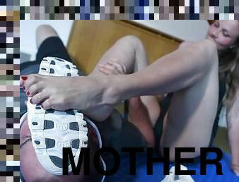 Foot fetish wrestling domination (foot smother, femdom, gym socks, gym sneakers, foot smelling)