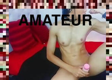 masturbation, fitta-pussy, amatör, knullande, dildo, fetisch, ensam, muskulös, vått