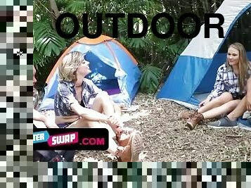 Daughter Swap - Pretty Cute Girls Go Camping And Swap Their Step Daddies When They Get Horny