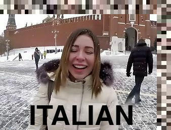 Ally breelsen gets picked up on red square and fucked by italian dude