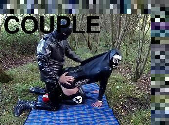 Latex Rubber Couple Outdoors In The Woods The Nun And The Sergeant Part 1