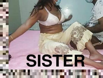 Sister prepared a surprise gift for her step brother for Christmas hot and sexy sucking his empty balls in hindi audio
