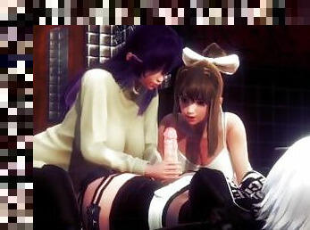 DDLC - Monika and Yuri have fun with their futa girlfriend