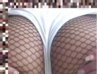 Horny fishnet ass dancing and shaking by Carla!