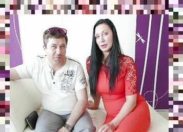 Hot russian milf try cuckold experience with her new boyfriend