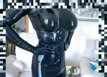Unknown Head to Toe Latex Creature in Gas Mask