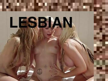 Alena Croft, Alyssa Lynn And Stevie Shae - Lesbian Sauna Threeway With Busty